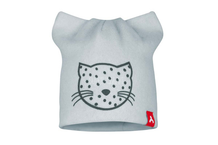 
                    BROEL Agava czapka niemowlęca dla dziewczynki kotek szara
                