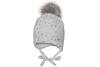 
                    BROEL Delfi czapka na zimę dla dziewczynki duży pompon szara
                