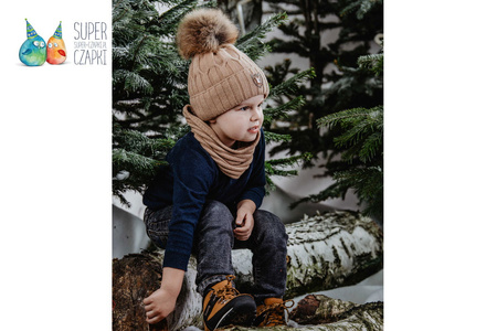 
                    Jamiks PABLO czapka dla chłopca z pomponem na zimę szary
                