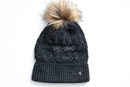 
                    BROEL Kornelie czapka na zimę dla dziewczynki warkocz czarna
                
