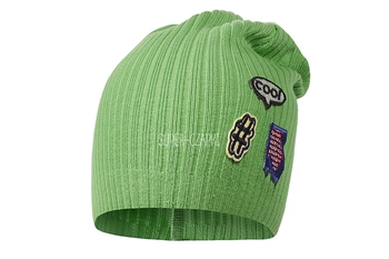 
                    BROEL Zufi czapka dla chłopca dzianina naszywki KNIT zielona
                