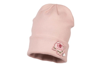 Jamiks MONA czapka dla dziewczynki beanie pudrowy róż