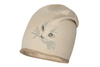 BROEL Edvige czapka dla dziewczynki beanie kotek beżowa KNIT